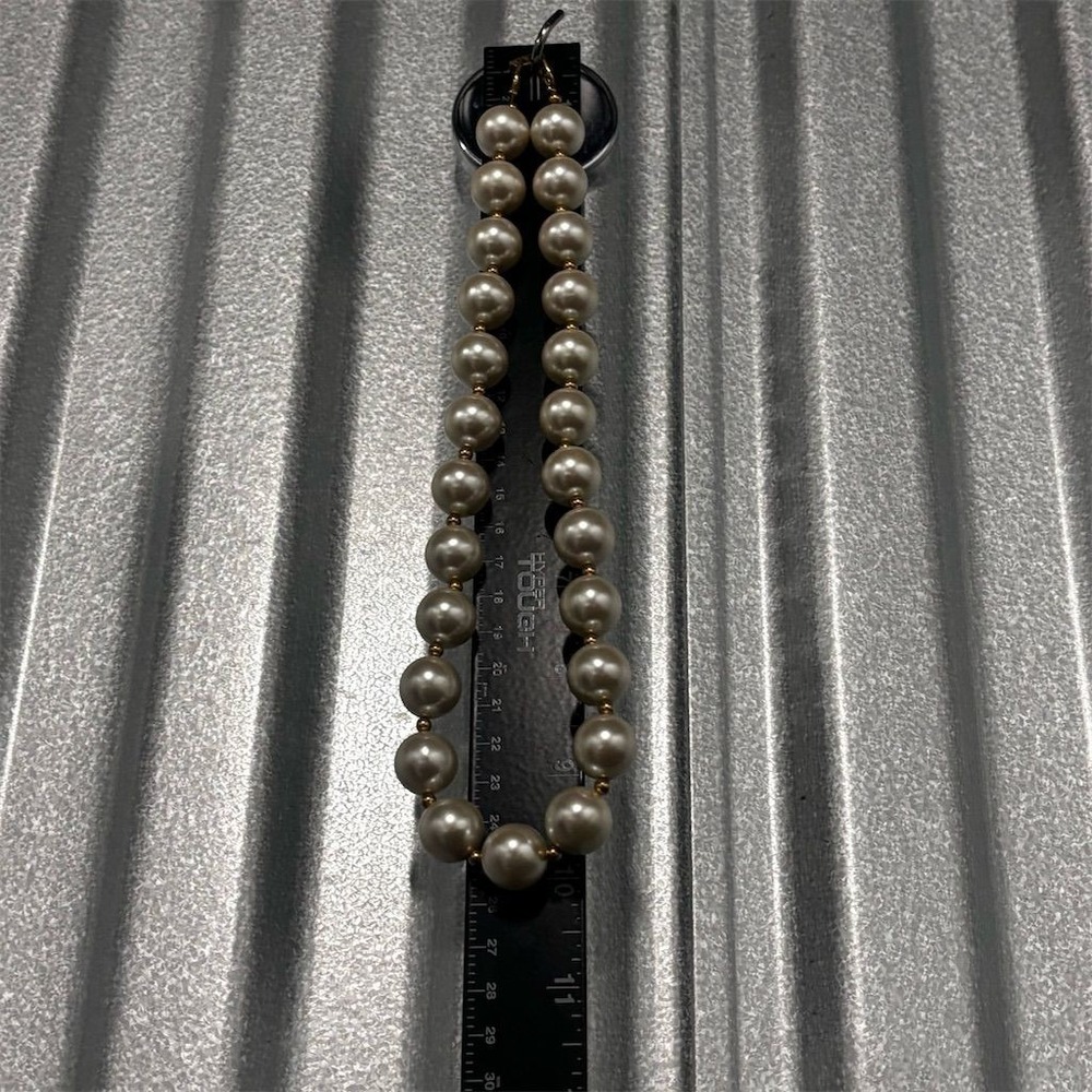 Vintage Napier Gold-Toned Faux Pearl Choker Necklace Women's Signed - Picture 9 of 13